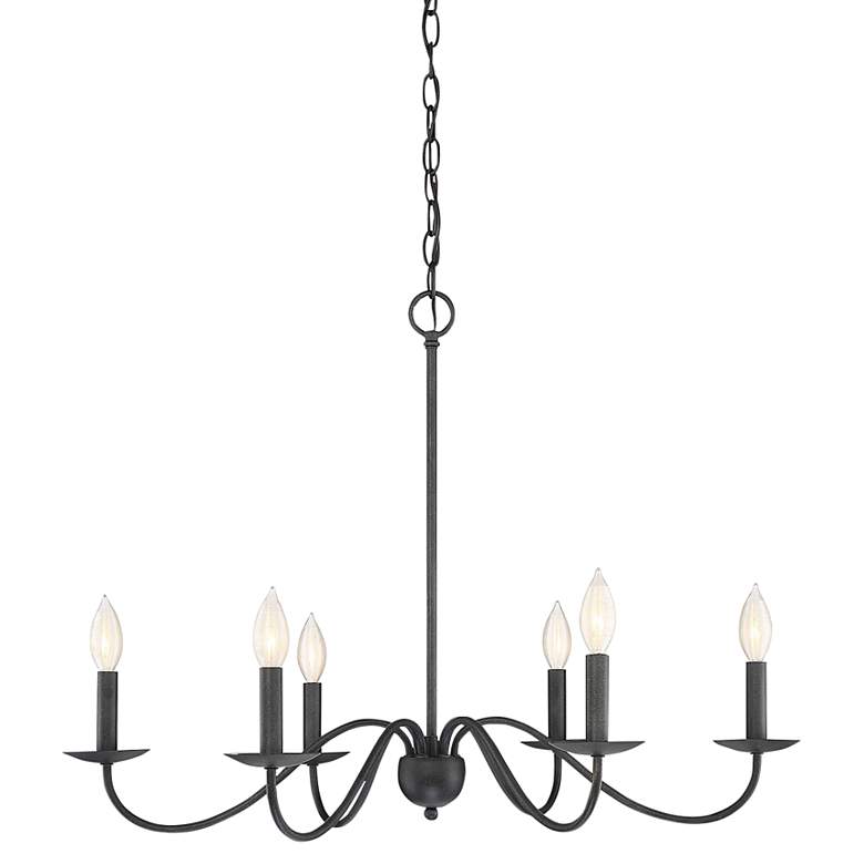 Image 2 Savoy House Xander 30" Wide Aged Iron 6-Light Chandelier