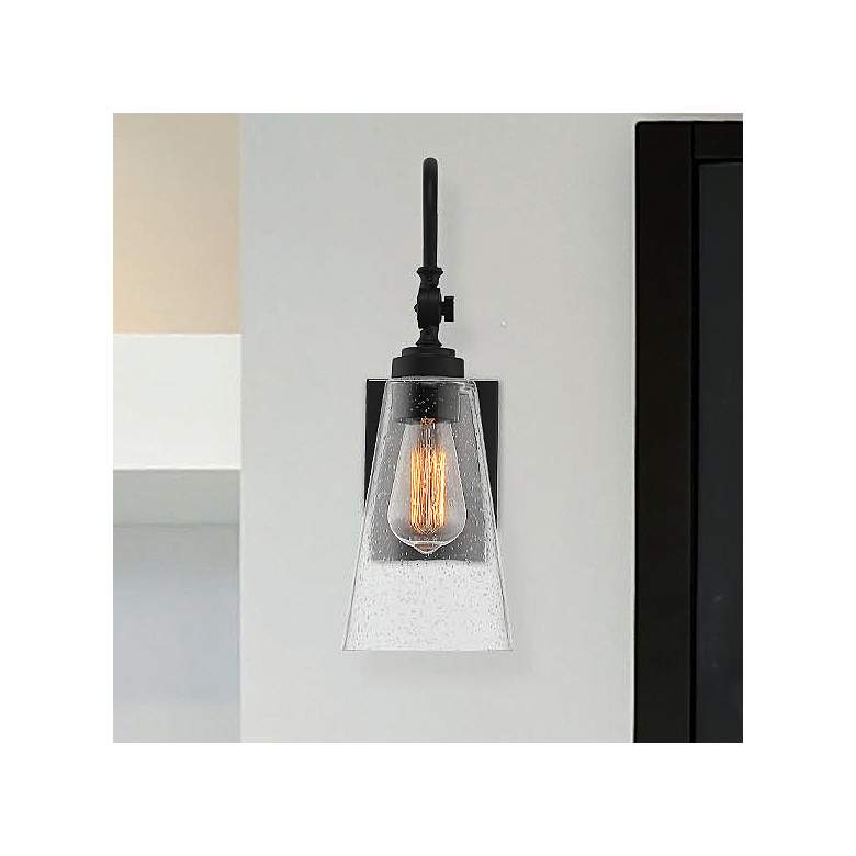 Image 1 Savoy House York 16" High Matte Black Adjustable Wall Sconce