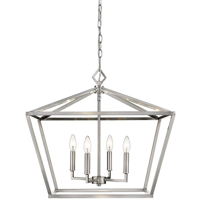 Image 1 Savvy 23" Wide Satin Nickel 4-Light Pendant