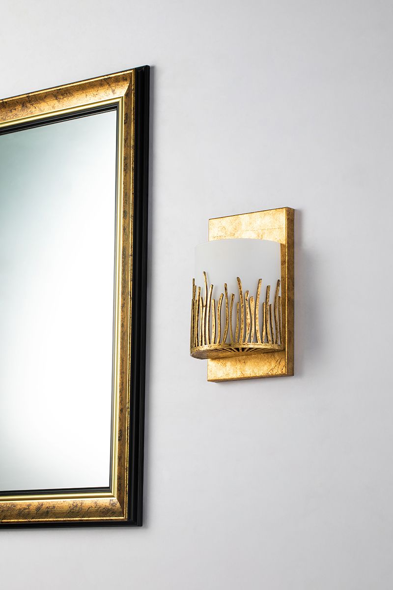 Image 3 Sawgrass 1 Light Wall Sconce In Distressed Gold more views