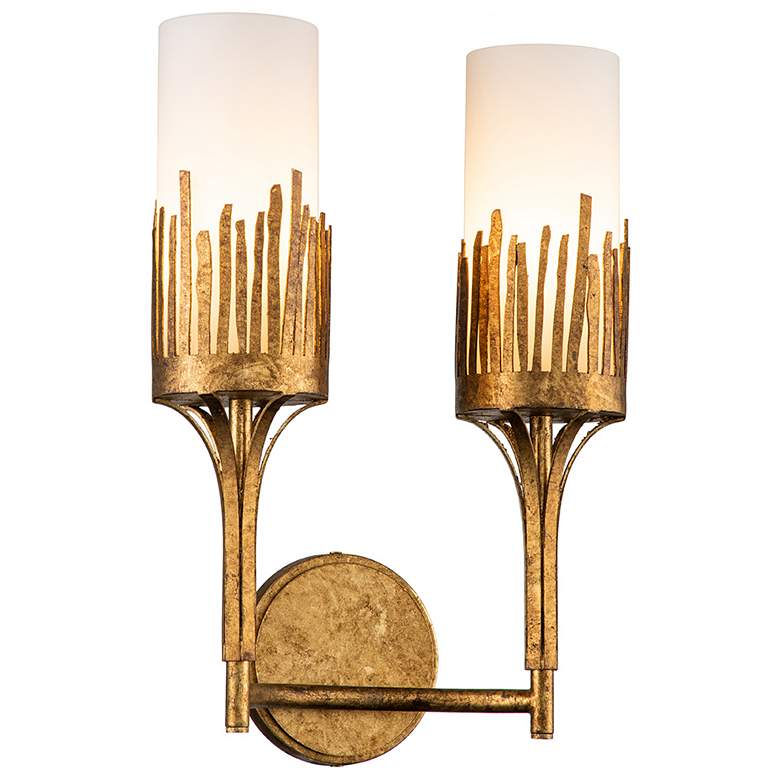 Image 1 Sawgrass 18" High Gold Leaf 2-Light Wall Sconce