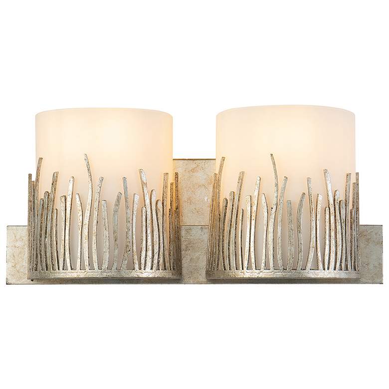 Image 1 Sawgrass 6 1/2" High Antique Silver Leaf 2-Light Wall Sconce