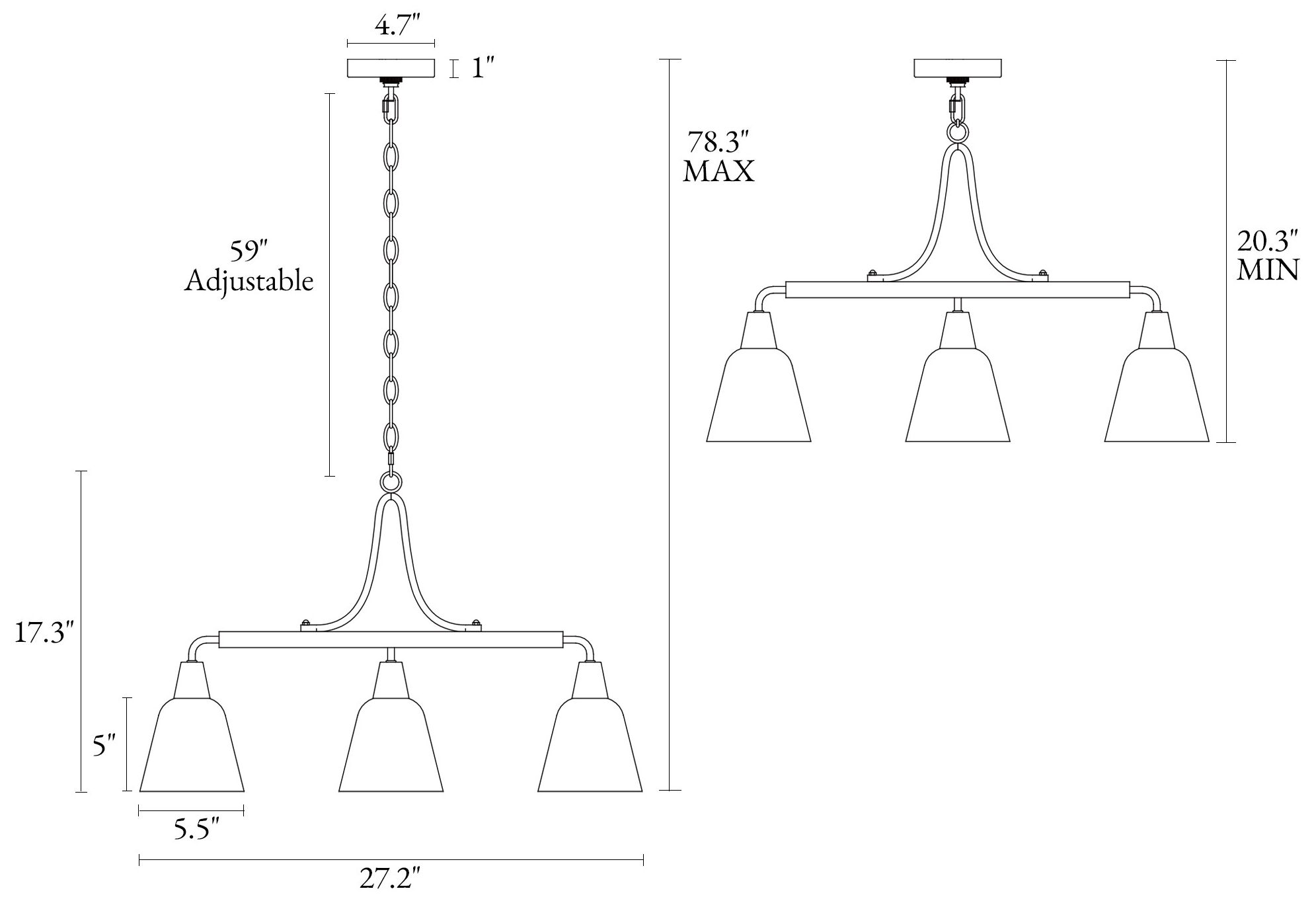 Image 2 Sawuny 3-Light Gold Island Chandelier - Made to Order more views