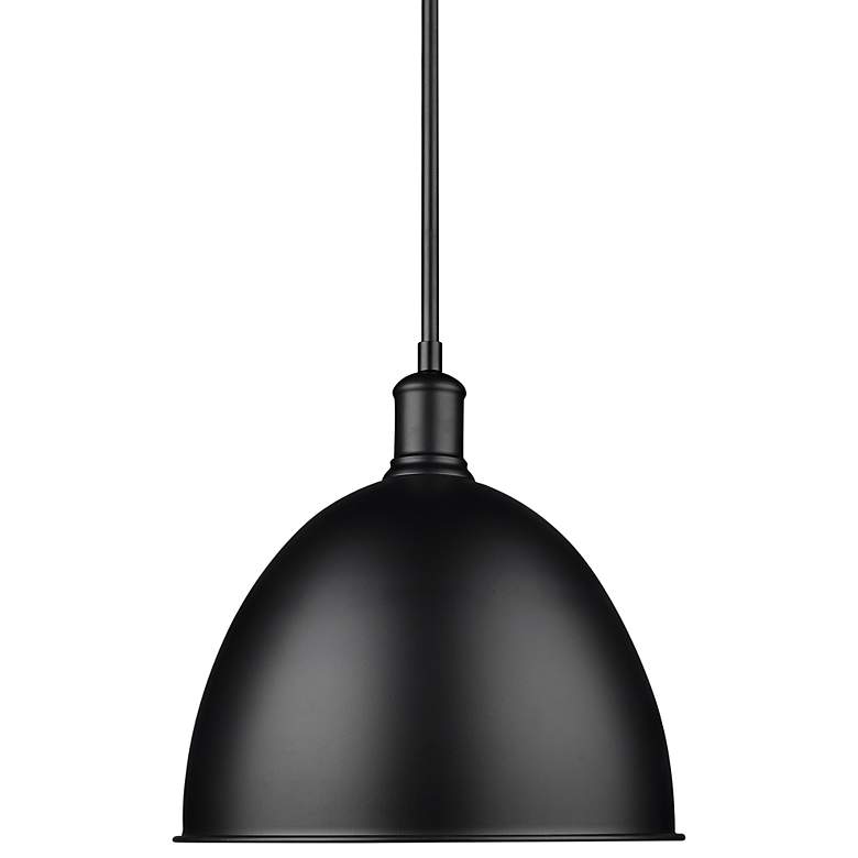 Image 3 Sawyer 12 1/2" Wide Matte Black Dome Pendant Light