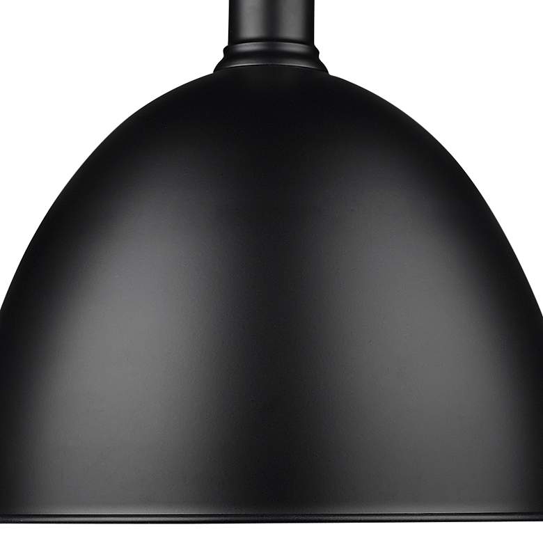 Image 4 Sawyer 12 1/2" Wide Matte Black Dome Pendant Light more views