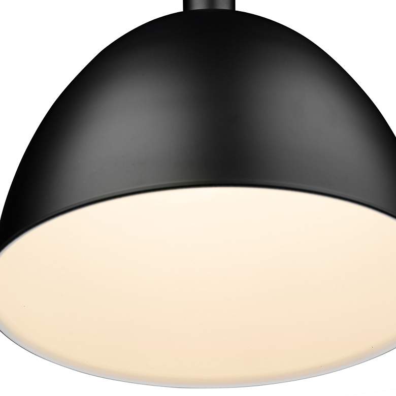 Image 5 Sawyer 12 1/2" Wide Matte Black Dome Pendant Light more views