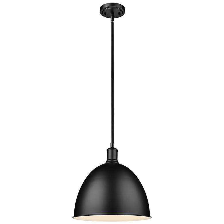Image 6 Sawyer 12 1/2" Wide Matte Black Dome Pendant Light more views