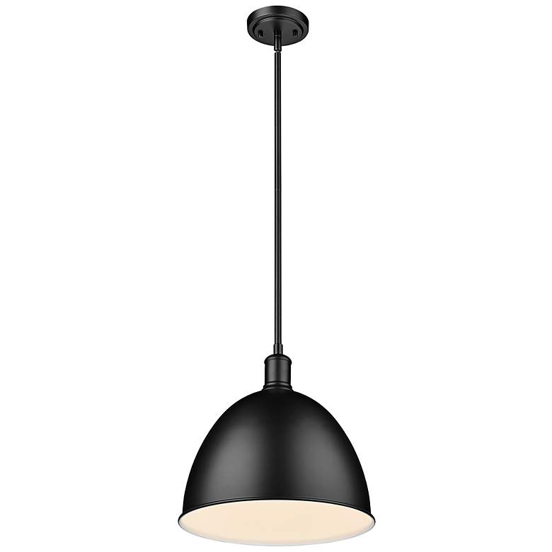 Image 7 Sawyer 12 1/2" Wide Matte Black Dome Pendant Light more views