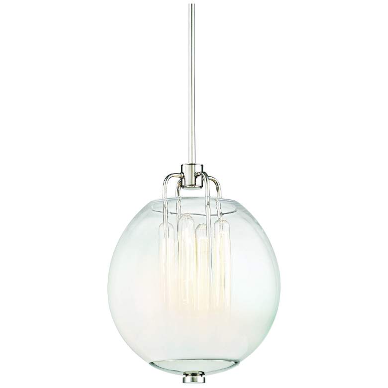 Image 1 Sawyer 12 1/4" Wide Polished Nickel 4-Light Pendant