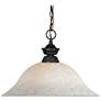 Sawyer 16"W Olde Bronze Pendant Light with White Mottle Glass