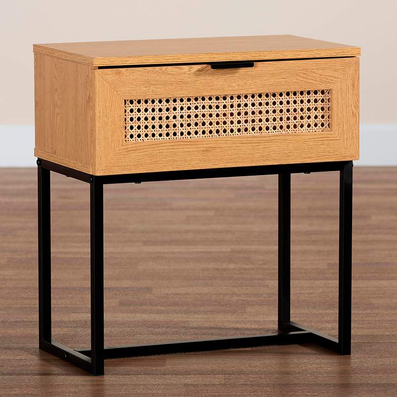 Image 1 Sawyer 19 3/4 inch Wide Oak Brown 1-Drawer End Table