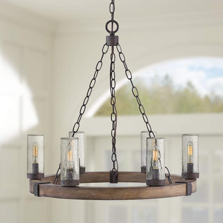 Image 1 Sawyer 23 1/4"H Sequoia 6-Light LED Outdoor Hanging Light