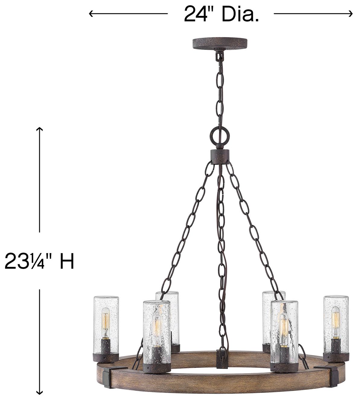 Image 4 Sawyer 24" High Sequoia 6-Light LED Outdoor Hanging Light more views