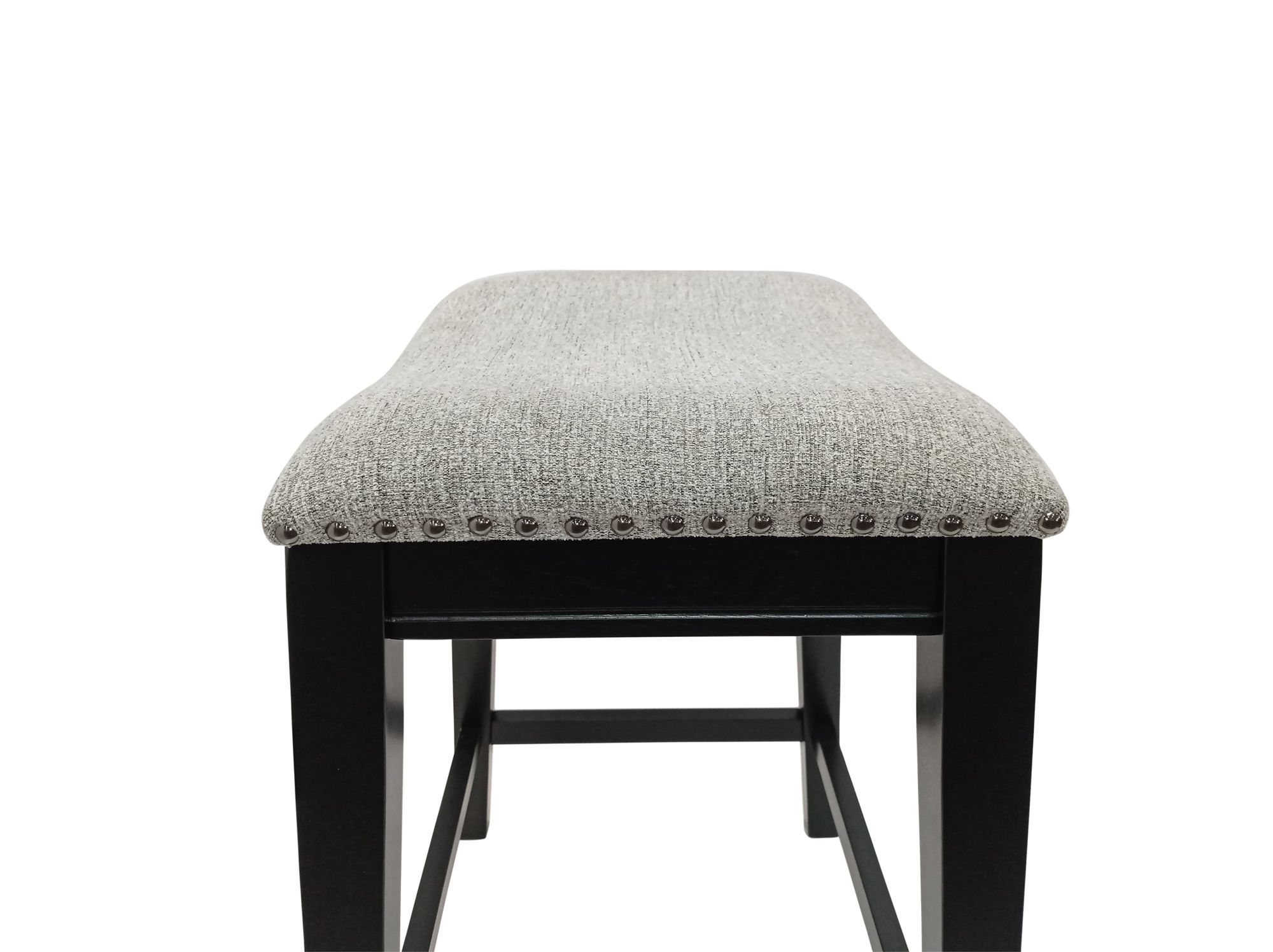 Image 6 Sawyer 25" Grey Chenille Upholstered Antique Black Counter Stool Set o more views