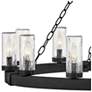 5_Sawyer 28 1/2"H Black 12-Light Ring Outdoor Hanging Light more views