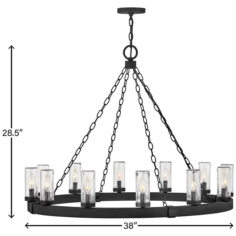 Image 7 Sawyer 28 1/2"H Black 12-Light Ring Outdoor Hanging Light more views