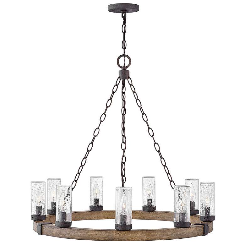 Image 1 Sawyer 30" High Sequoia 9-Light LED Outdoor Hanging Light