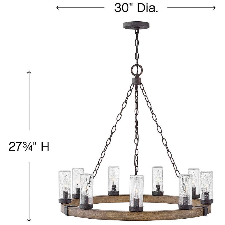 Image 3 Sawyer 30" High Sequoia 9-Light LED Outdoor Hanging Light more views