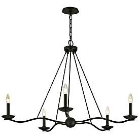 Image2 of Sawyer 40" Wide Forged Iron 5-Light Chandelier