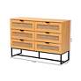 Sawyer 47 1/4" Wide Oak Brown 6-Drawer Storage Cabinet
