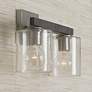 Sawyer 9 1/4"H Matte Nickel Carbon Gray 2-Light Wall Sconce