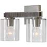 Sawyer 9 1/4"H Matte Nickel Carbon Gray 2-Light Wall Sconce