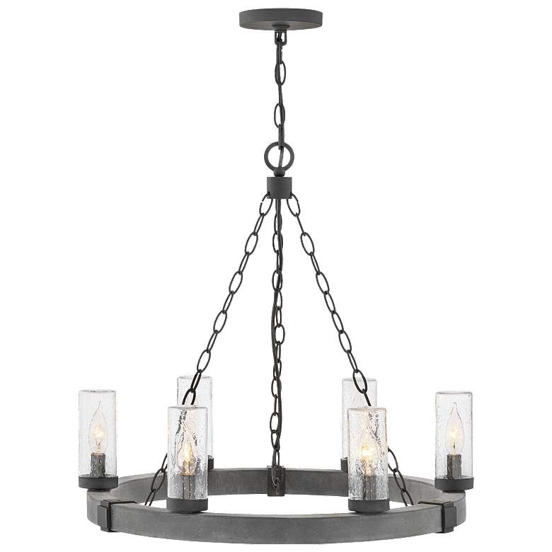 Image 1 Sawyer Medium Single Tier 12v 24" Wide 6-Light Chandelier