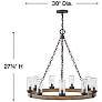 3_Sawyer Medium Single Tier 12v 24" Wide 6-Light Chandelier more views