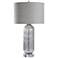 Sawyer Table Lamp - Mercury Finish With Crystal Base - Hardback Shade