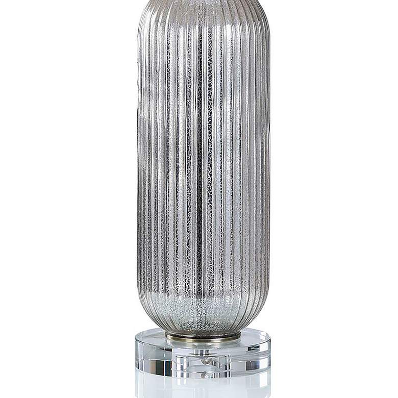 Image 3 Sawyer Table Lamp - Mercury Finish With Crystal Base - Hardback Shade more views