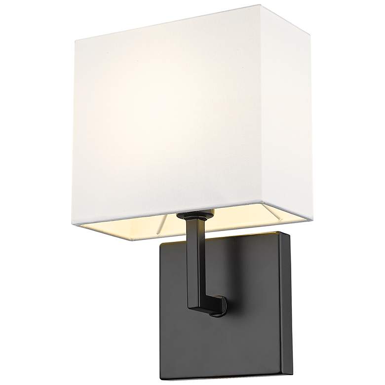 Image 2 Saxon 11 1/4" High Matte Black Wall Sconce