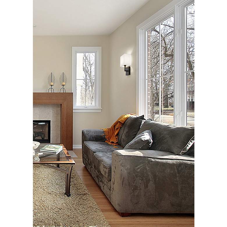 Image 3 Saxon 11 1/4" High Matte Black Wall Sconce more views