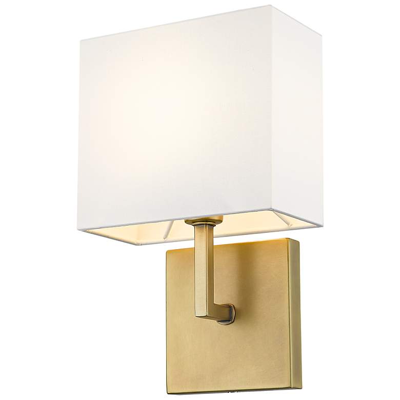 Image 1 Saxon 11 1/4" High Rubbed Brass Wall Sconce
