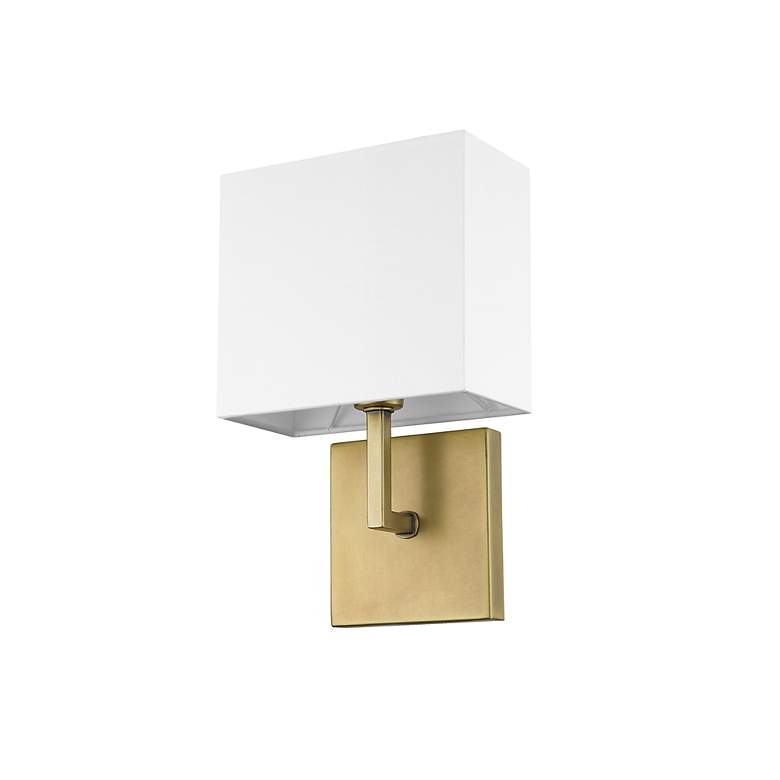 Image 7 Saxon 11 1/4" High Rubbed Brass Wall Sconce more views