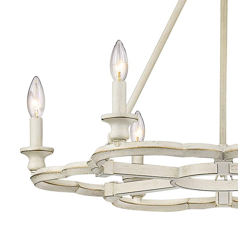 Image 2 Saxon 27 3/8 inch Wide French White 6-Light Chandelier more views