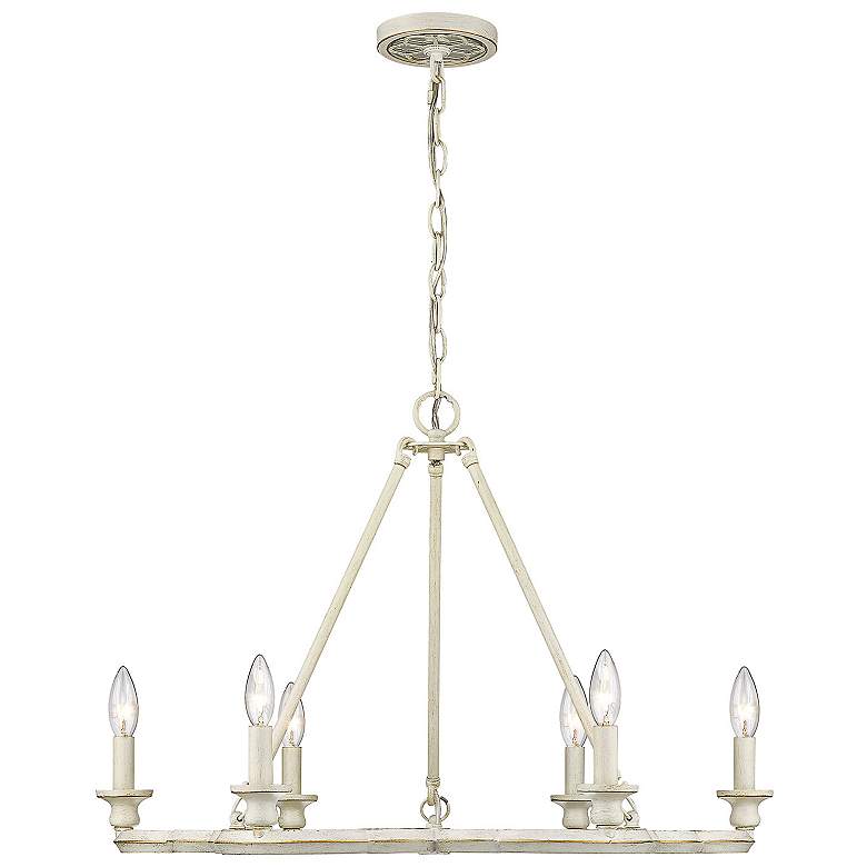 Image 3 Saxon 27 3/8 inch Wide French White 6-Light Chandelier more views