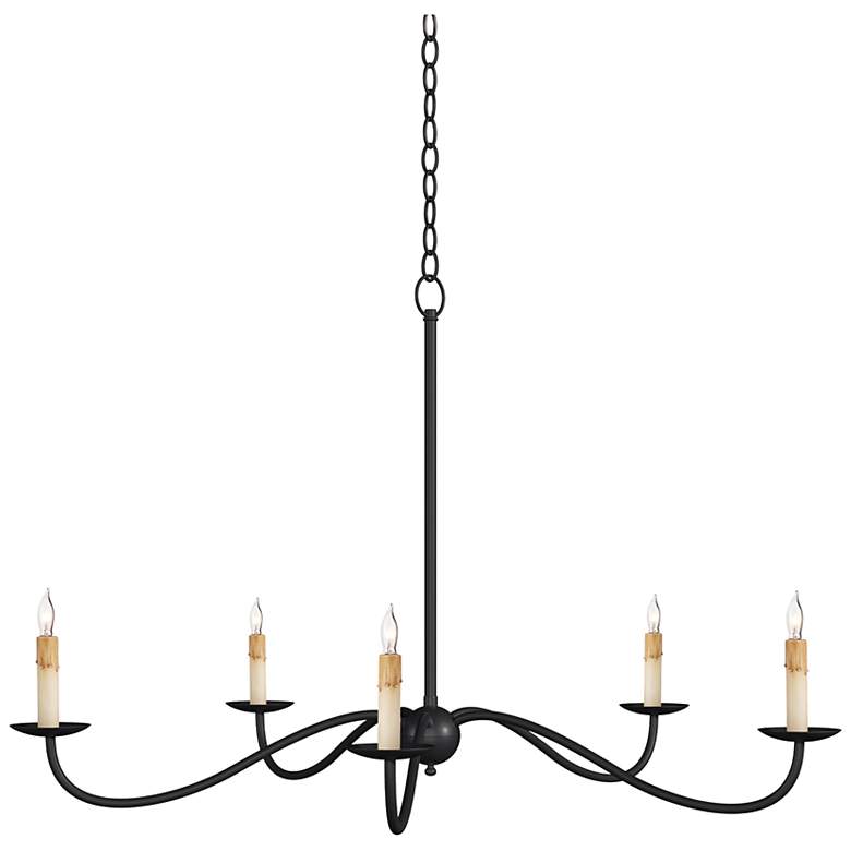 Image 2 Saxon 33 1/4" Wide Zanzibar Black 5-Light Chandelier