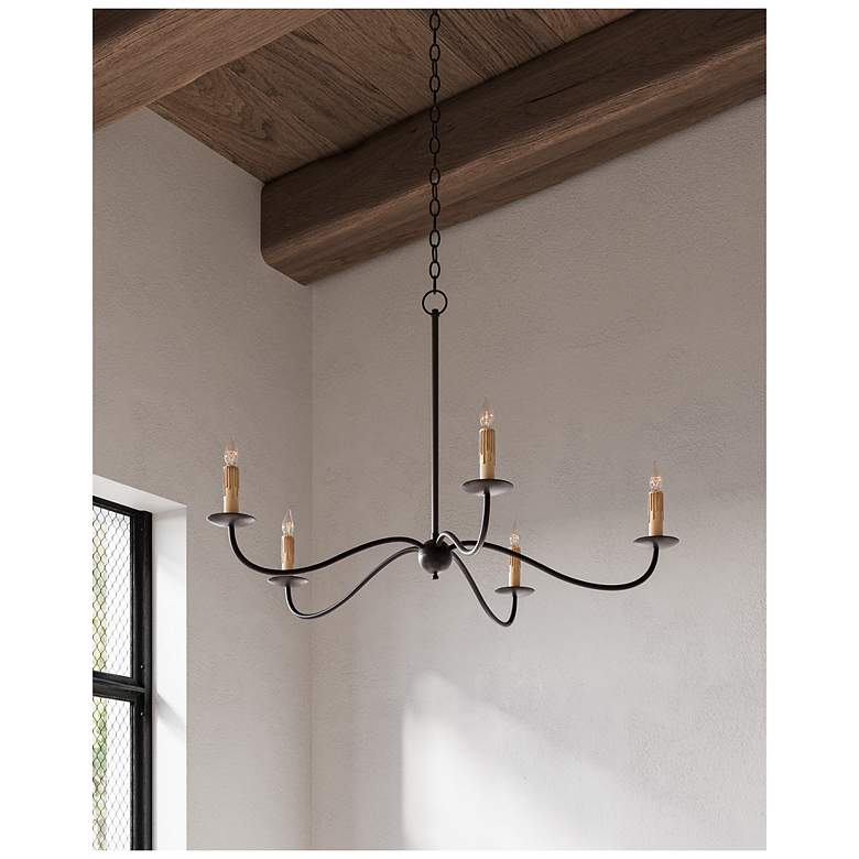 Image 6 Saxon 33 1/4" Wide Zanzibar Black 5-Light Chandelier more views