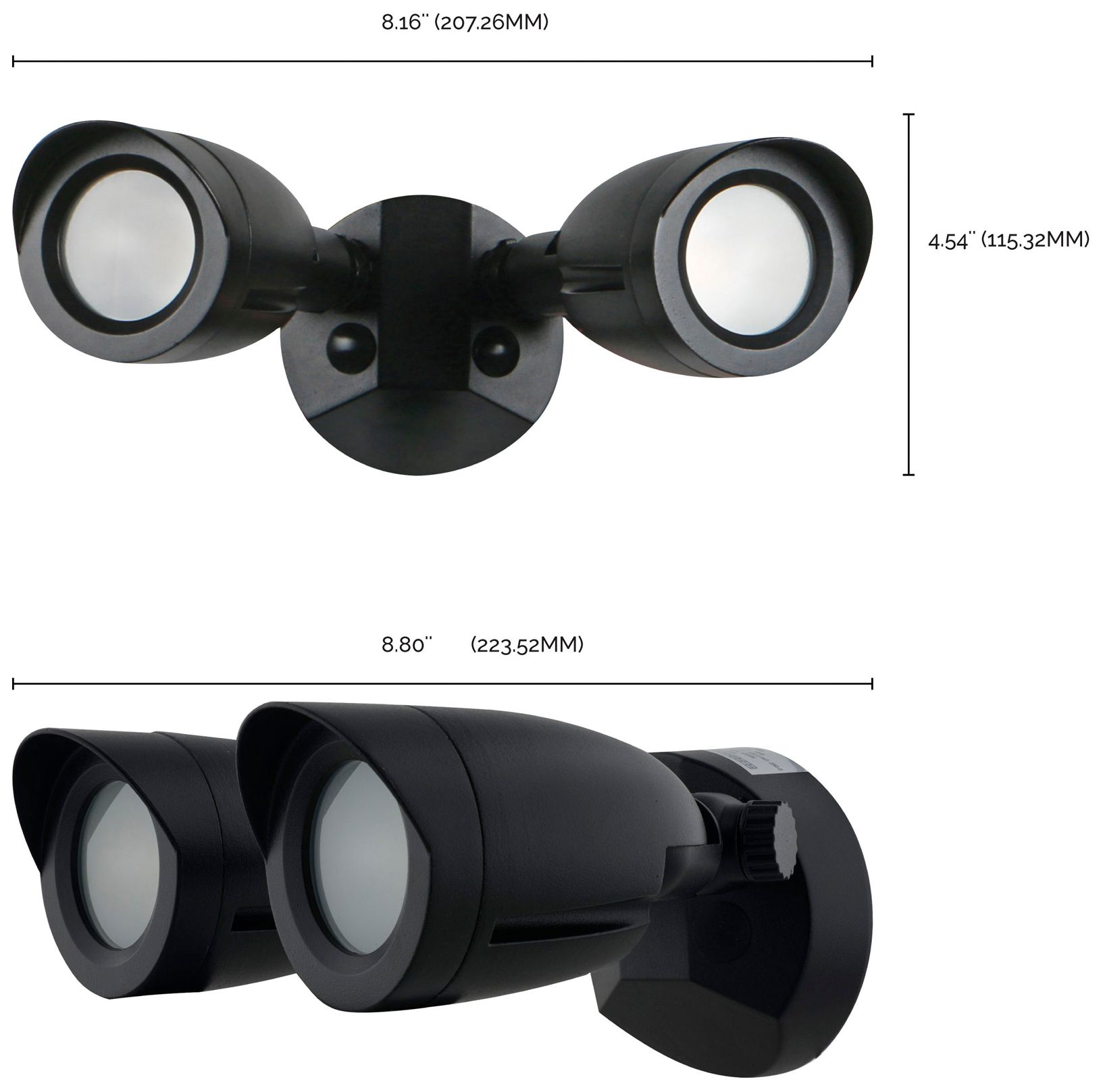 Image 7 Saxon 4 1/2" High Black Dual-Head 4000K LED Outdoor Light more views