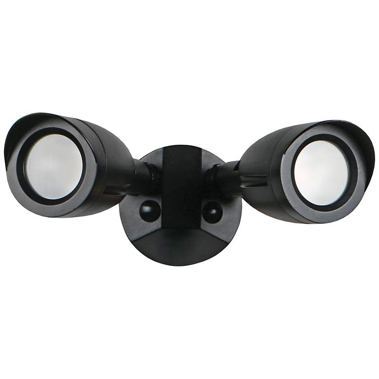Image 1 Saxon 4 1/2" High Black Dual-Head LED Outdoor Security Light