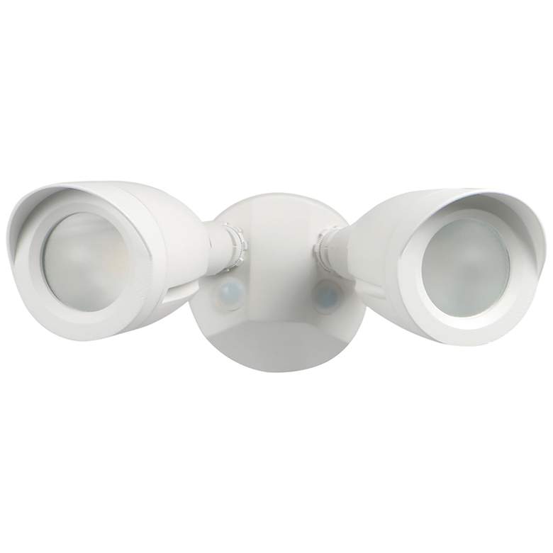 Image 1 Saxon 4 1/2" High White Dual-Head LED Outdoor Security Light