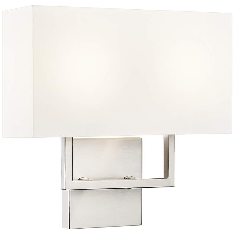 Image 1 Saxon by Z-Lite Brushed Nickel 4 inch 2 Light Wall Sconce