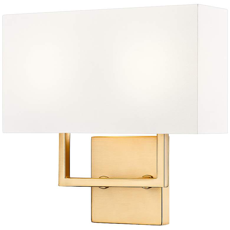 Image 2 Saxon by Z-Lite Olde Brass 4 inch 2 Light Wall Sconce