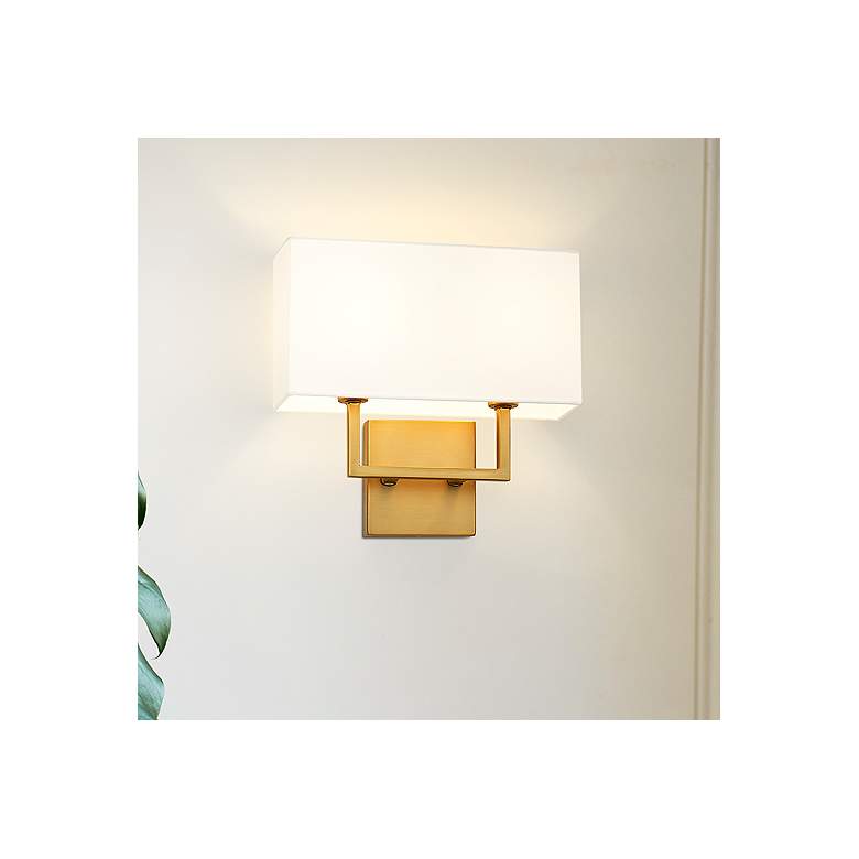 Image 1 Saxon by Z-Lite Olde Brass 4 inch 2 Light Wall Sconce