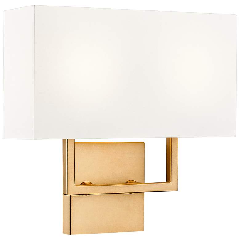 Image 1 Saxon by Z-Lite Rubbed Brass 4 inch 2 Light Wall Sconce