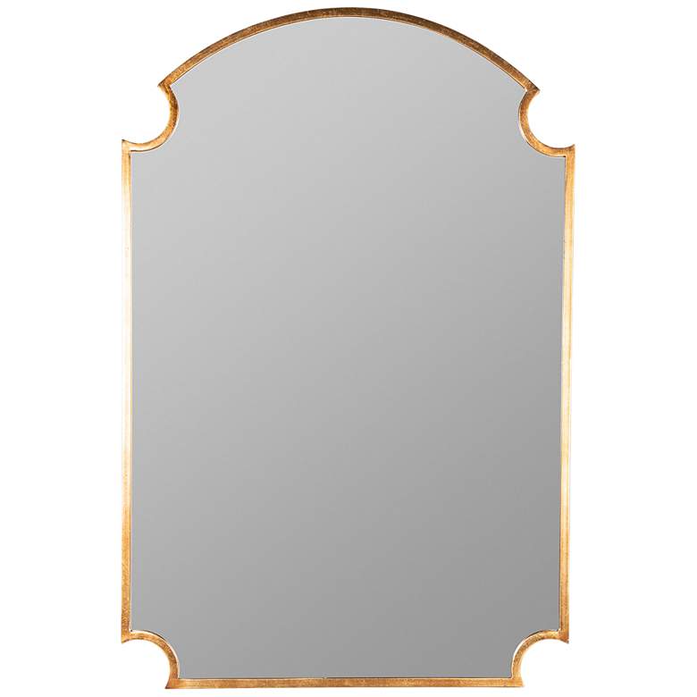 Image 2 Saxton Gold 27 3/4 inch x 42 inch Arched Rectangular Wall Mirror