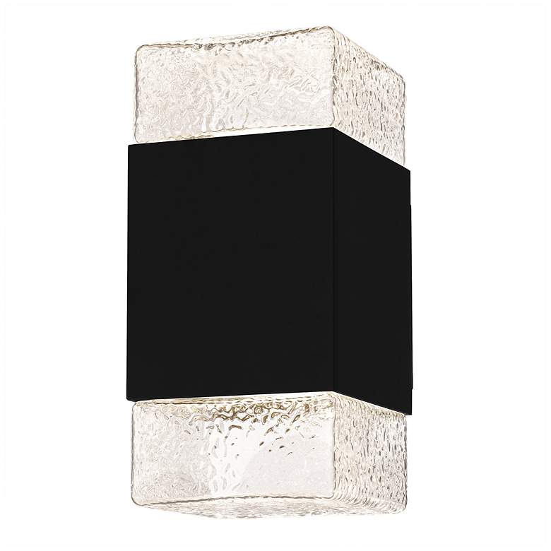 Image 1 Saxton Integrated LED Matte Black Outdoor Wall Lantern