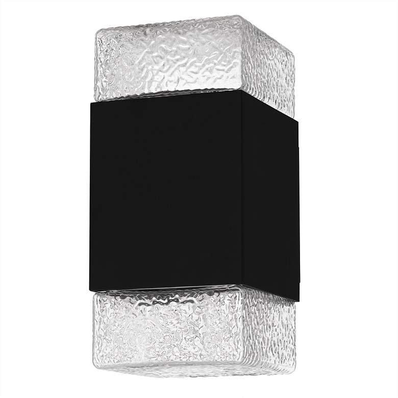 Image 2 Saxton Integrated LED Matte Black Outdoor Wall Lantern more views