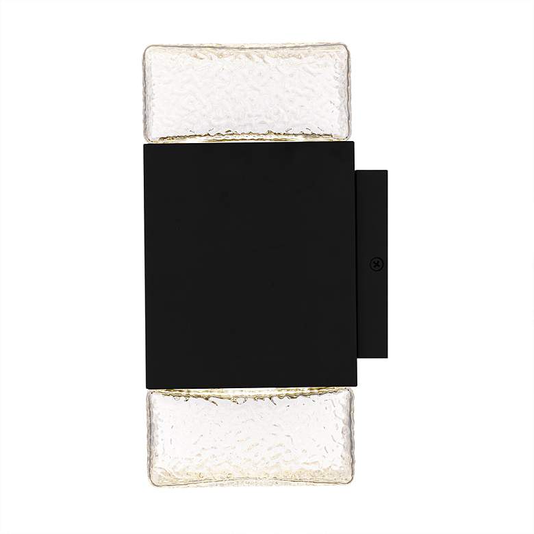 Image 4 Saxton Integrated LED Matte Black Outdoor Wall Lantern more views