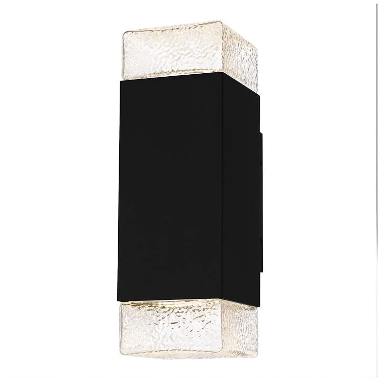 Image 1 Saxton Integrated LED Matte Black Outdoor Wall Lantern